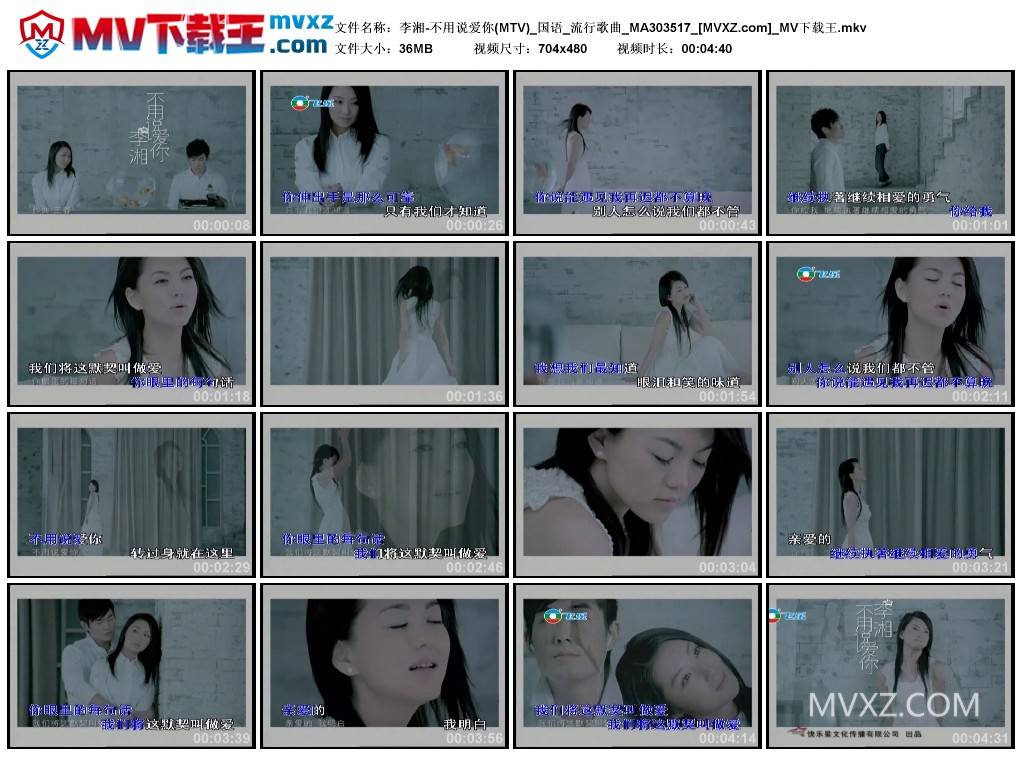 李湘-不用说爱你(MTV)_国语_流行歌曲_MA303517